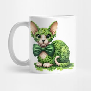 Clover Sphynx Cat St Patricks Day Mug